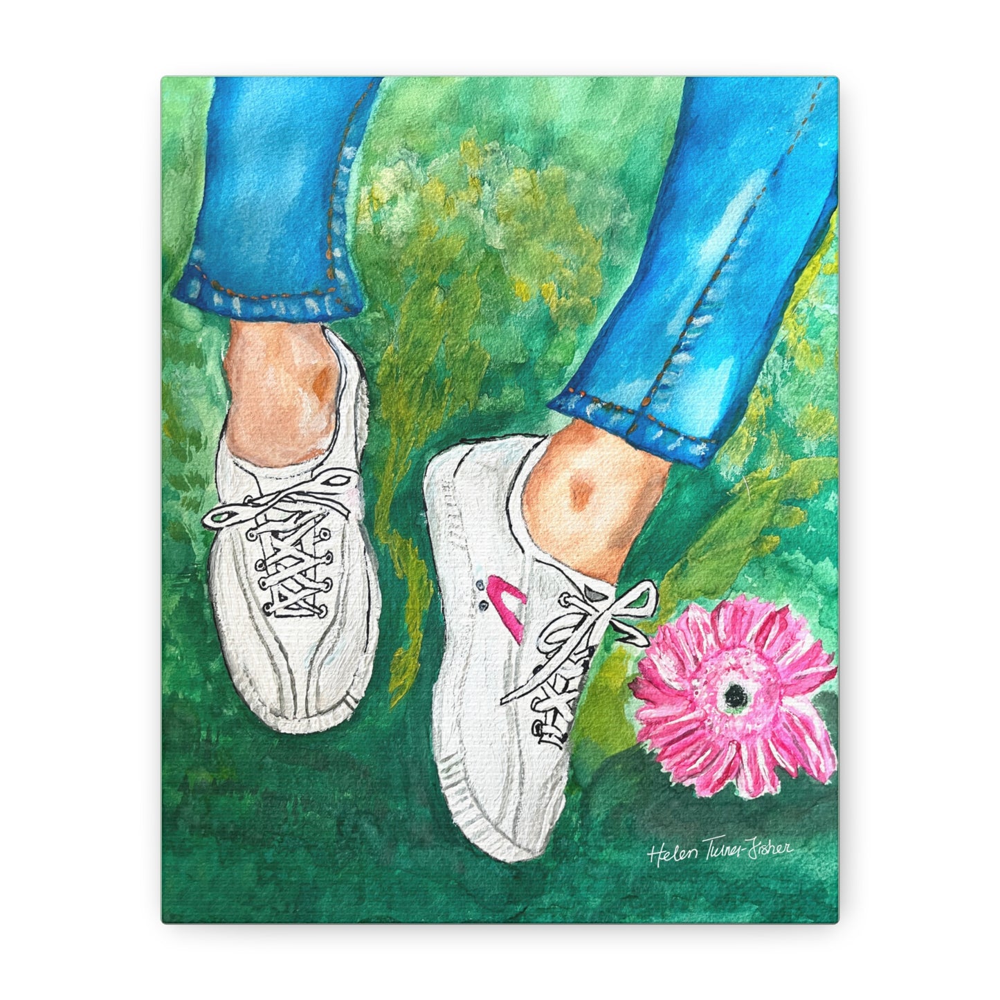 Fresh Kicks and Floral Vibes - Canvas Print