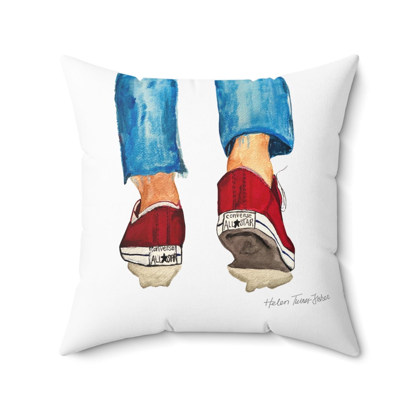 Timeless Stride – Watercolour Art Pillow by Helen Turner-Fisher