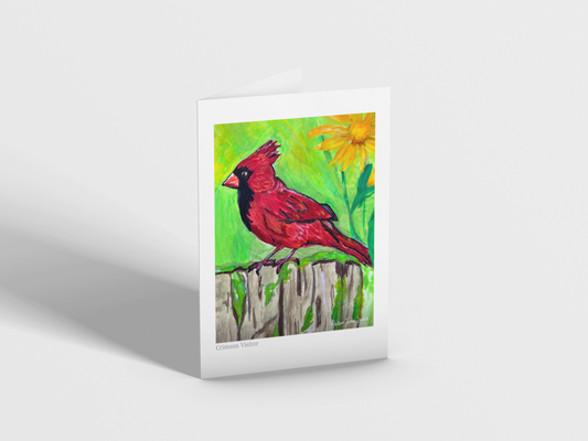 Crimson Visitor - Greeting Card