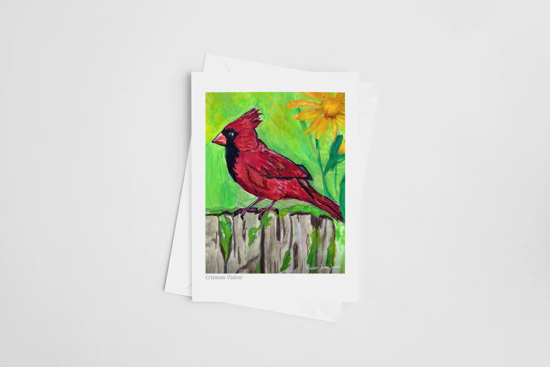 Crimson Visitor - Greeting Card - Image 2