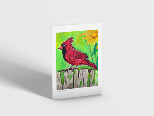Crimson Visitor - Greeting Card