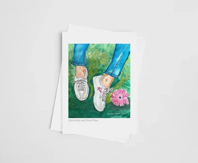 Fresh Kicks and Floral Vibes - Greeting Card - Image 2